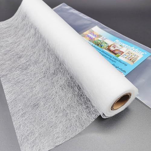 Misswendyfuse 12''×5Yards Extremely fine fusible Webbing,Sheer fusible interfacing,Lightweight bonding for
