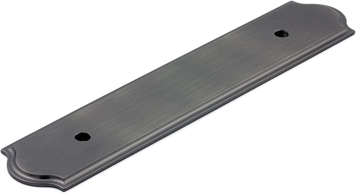 Richelieu Hardware BP104096195 Tremblant Collection 3 3/4-inch (96 mm) Center-to-Center Brushed Nickel Transitional Cabinet and Drawer Backplate for Kitchen, Bathroom, and Furniture Pull Handles