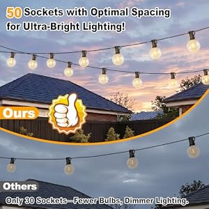 100ft 2-Pack Outdoor String Lights, G40 LED Globe Waterproof Patio Lights — photo 2 of 6