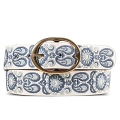 Embroidered - Cream/Blue