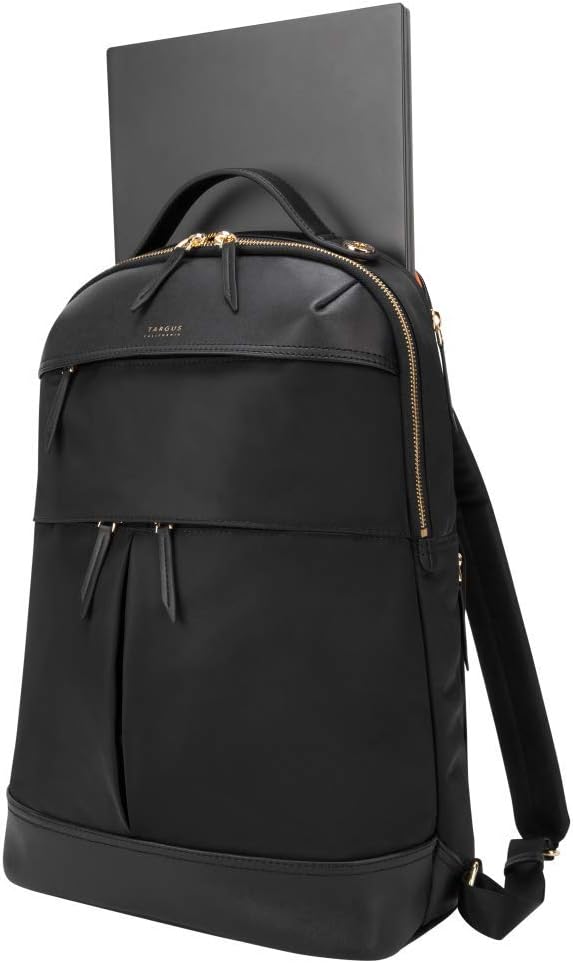 Bеѕt Sеllеr Targus Newport Backpack Sleek Professional Travel Laptop Bag, Water-Repellent Nylon, Premium Metallic Hardware, Wireless Charging Pocket, Protective Sleeve for 15-Inch Laptop, Black (TSB945BT)