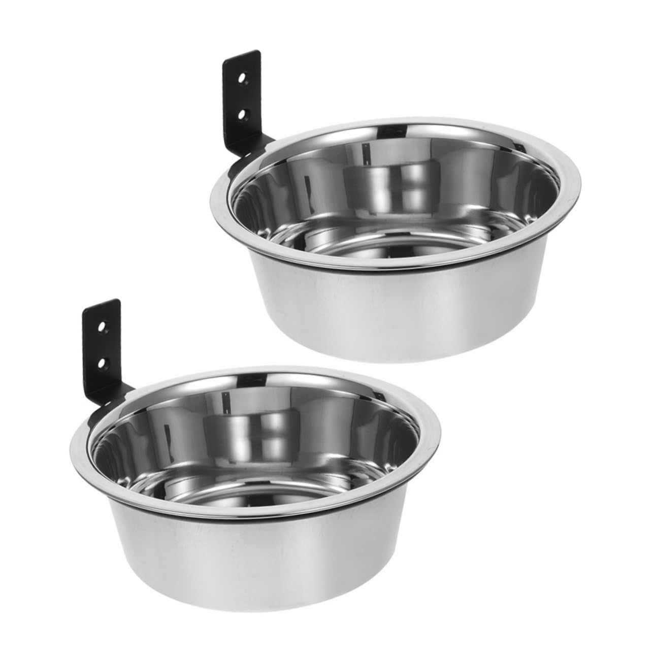 HEMOTON 2Sets Elevated Pet Dish Wall Mounted Stainless Steel Bowls with Stand for Dogs Cats and Chickens Compatibility for Easy Feeding Homes and Clinics