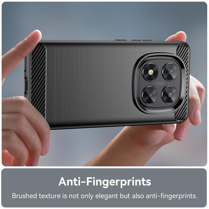 Image of NPRC Hybrid Ultra Slim Protective Case TPU Non-Slip Carbon Fiber Texture Shockproof Case Cover for Redmi Note 14 pro Plus - Black