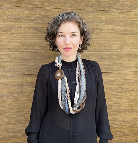 Handmade Infinity Yarn Multi Strand Cowl Rope Scarf with Button accent, Browns,Tans, Rust -LRW DESIGNS2