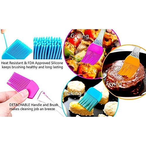 Image of Set of 2 Kitchen Silicon Flat Pastry Brush and Spatula Set & Stainless Steel Medu Vada Maker with Stand