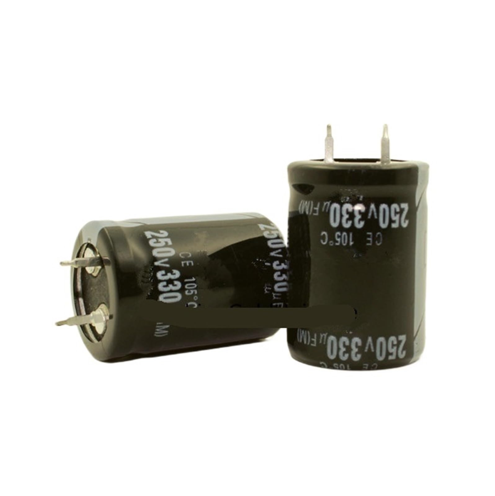 Condensadores electrolíticos de 250V y 330 UF en formato compacto de 22x30mm