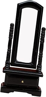 YARNOW Casa De Bonecas Espelho Completo Mini Armário De Bonecas Espelho De Vestir Em Miniatura Espelho De Madeira Em Miniatura Espelho Em Miniatura Decoração De Mini Casa De Madeira