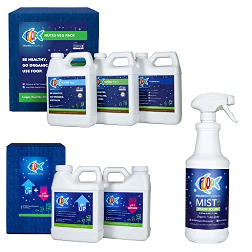 Foop Nutes Veg Starter Pack + Mist + Ph Kit: Organic Plant Nutrients & Foliar Spray | Makes Feeding Simple | Contains Three 32Oz Bottles, One 32Oz Foliar Spray, And Two 16Oz Bottles #TOP15