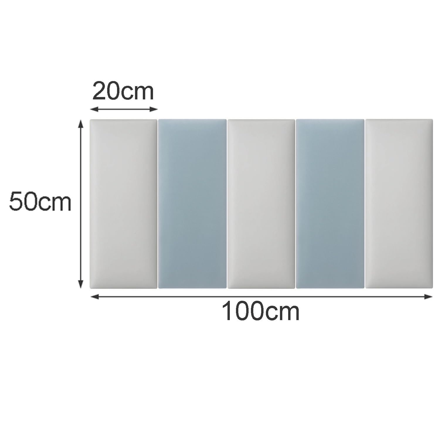 Tête De Lit Rembourrée Auto-Adhésive, 3.5cm D'épaisseur Enfants Anti-Collision Tapis Murale, 3D Sac Souple Insonorisation Lit Queen Size Stickers Muraux (Color : B, Size : 100x50cm)