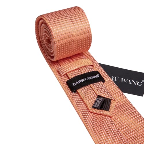 Image of Barry.Wang Ties for Men Silk Tie Sets Polka Dot Woven Necktie Pocket Square Cufflinks Business Wedding