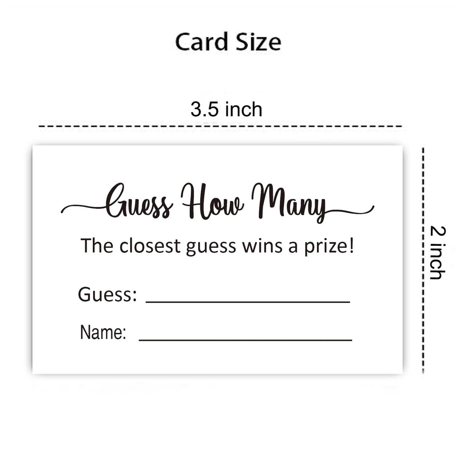 KONKAVA Guess How Many Game Cards, (50 Cards) Baby Shower Game Cards (Minimalist) 3.5