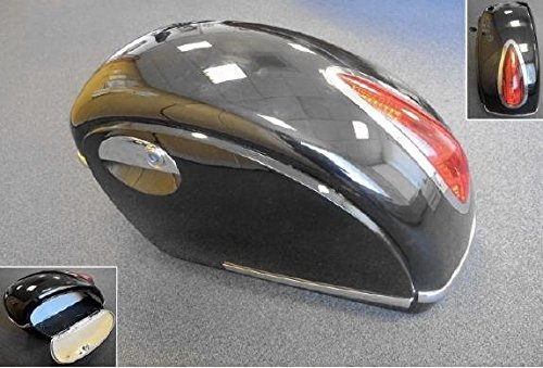 GZM SET BORSE LATERALI RIGIDE GRANDI NERE CON LUCI POSTERIORI UNIVERSALI PER MOTO Compatibile con HARLEY E CUSTOM