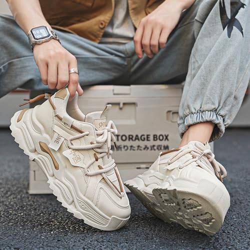 Mens Chunky Walking Shoes Fashion Colorblock Sneakers Lightweight Breathable Retro Casual Shoes3
