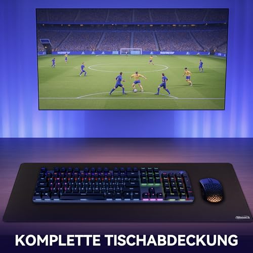 Tebgaca Black Gaming Mousepad, 900x400mm XXL Desk Mat, Dominator Pro, Maximize Precision, Control, and Speed