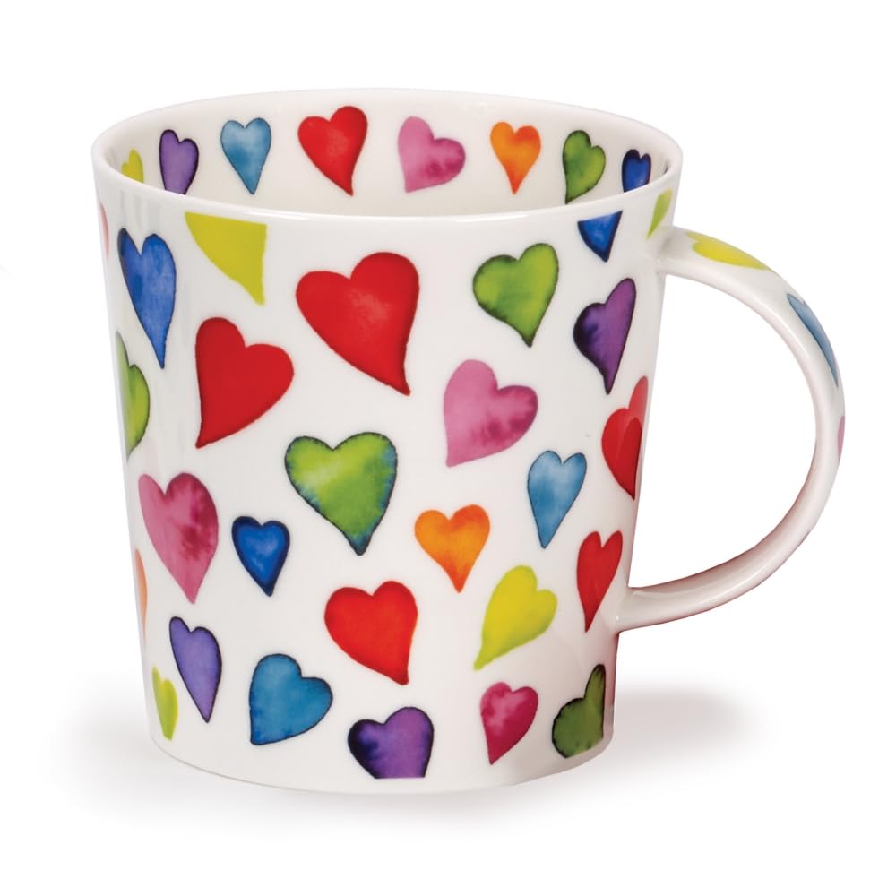 Dunoon Bone China Lomond Mug - Warm Hearts Colourful Design