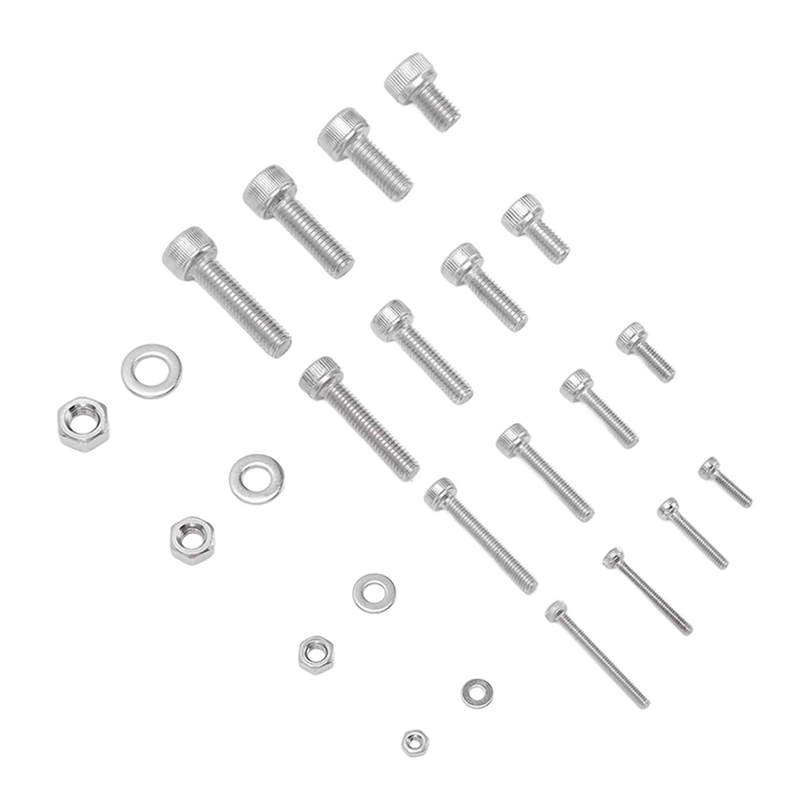 1220Pcs Screw Nut Washer Assortment, M2 M3 M4 M5 Round Head Hex Socket Stainless Steel Fastener DIN912