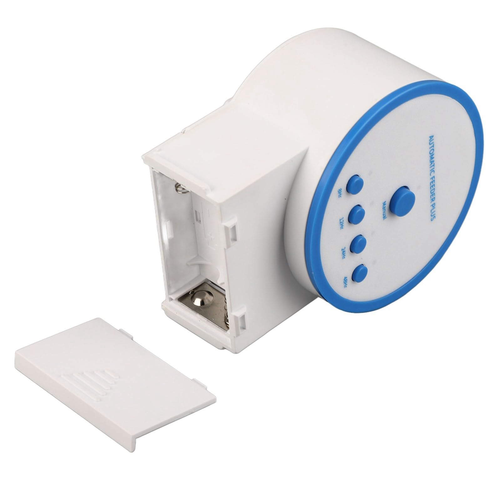 Gavigain Dual Capacity Automatic Fish Feeder, Customizable Feeding Schedule, Battery Powered, Dry Food Storage, for Pet Fish Care