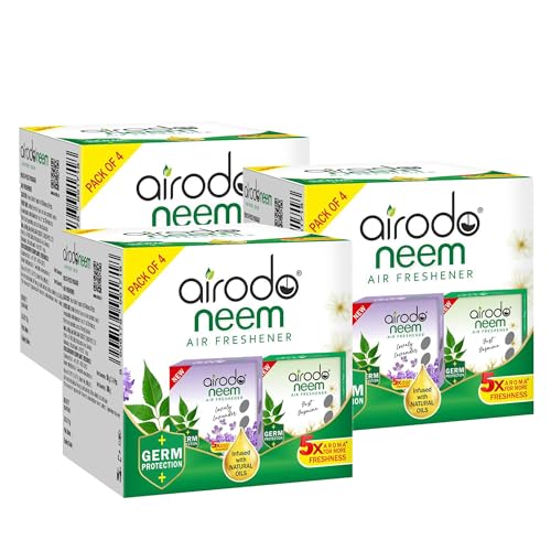 Image of AIRODO Neem Bathroom Air Freshener Assorted Blocks|Mixed Fragrance|30 Days Long Lasting (12 x 50g)