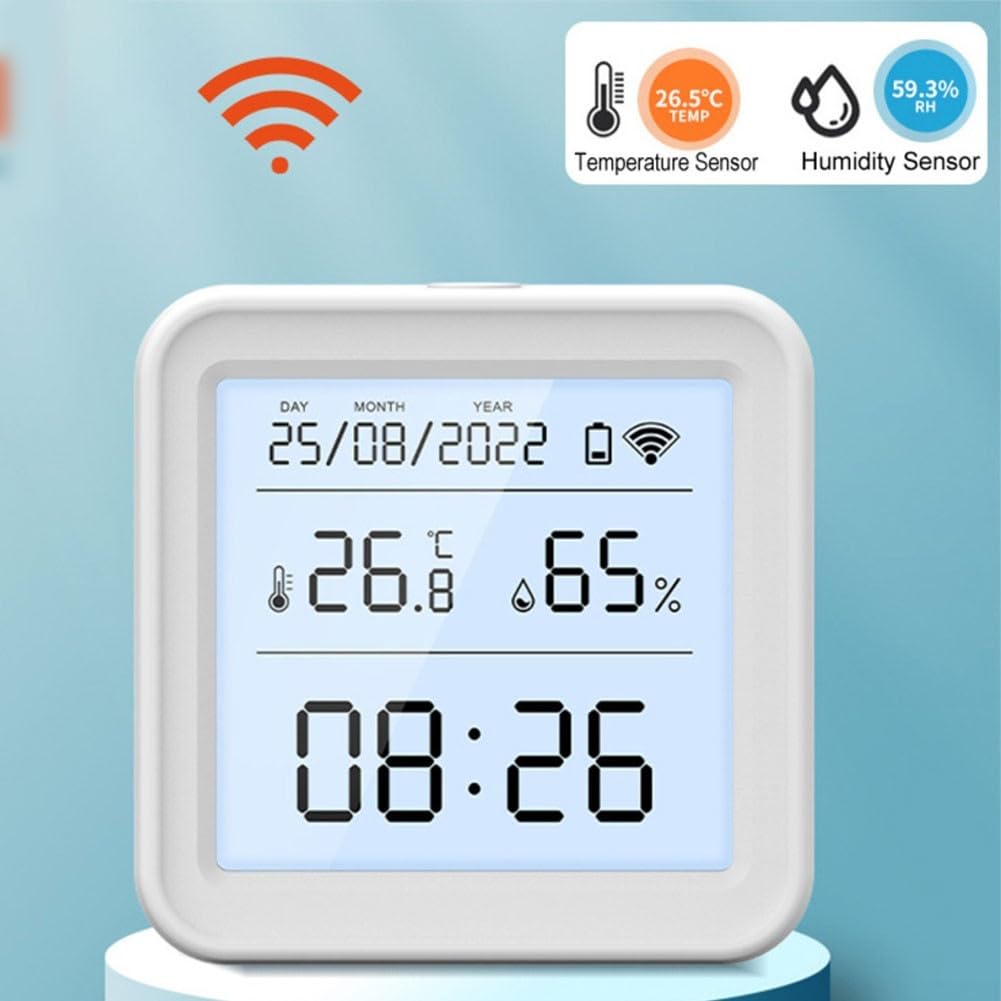 Sensores de humedad de temperatura inteligente LCD, para monitores de temperatura y humedad Zigbee, alertas inteligentes, exportación de datos