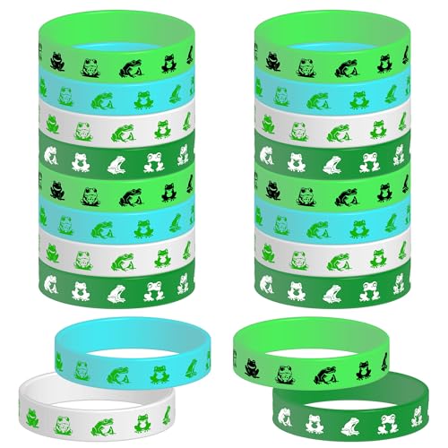Yunahoo Frog Silicone Wristband 24PCS Animals Theme Party Favors Supplies Decorations Party Carnival Events Prize