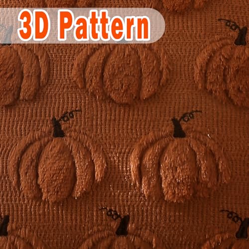 Pumpkin Fall Decorative Throw Pillow Covers 20"x20", Set of 2 Rust Red Soft Faux Fur Pillow Covers for Autumn Harvest, Fluffy Plush Accent Pillow Cases for Farmhouse Couch Cushion Covers