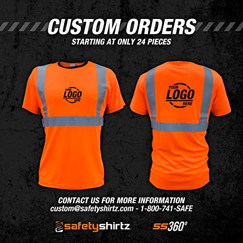 Safetyshirtz Ss360 Ansi Class 2 Safety Tee Orange W/Vented Sides L #TOP6