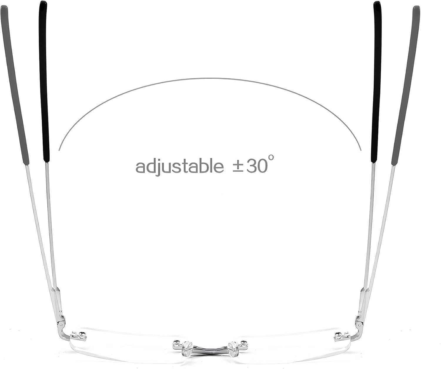 Mini Rimless Reading Glasses - Slim Compact Metal Readers with Spring Hinge for Men and Women 2 Pairs - Image 4