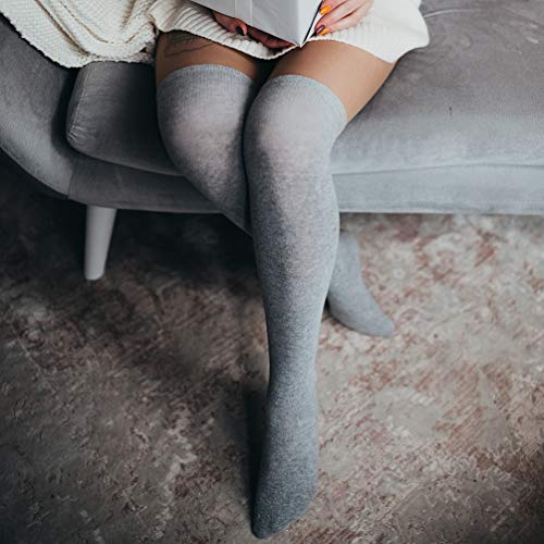 Image of DRESHOW Extra Long Thigh High Socks Striped Over Knee Socks for Women