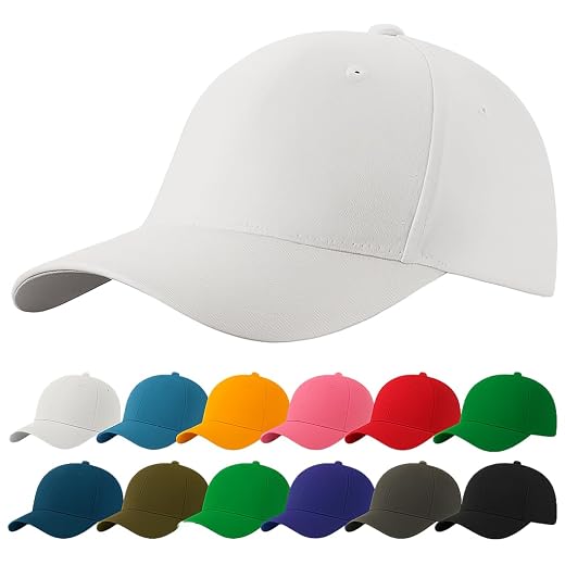 4sold Baseball Cap Snapback Hip Pop Solid Colour Adjustable 6 Panels One Size Golf Hat Motorcycle Trucker Cap – Men and Women