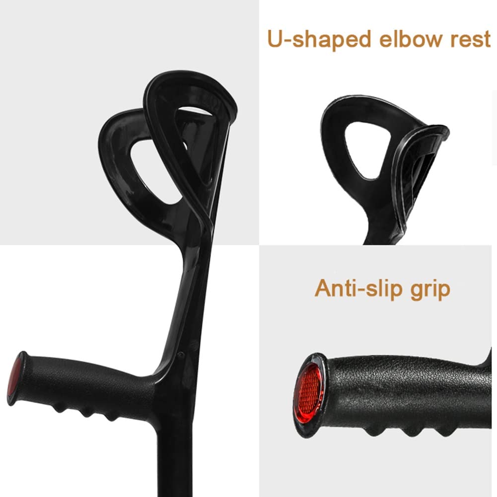 Muletas del Antebrazo para Adultos, Bastones de Aluminio Médico Plegable, Mango Ergonómico, 10 Altura Ajustable, Altura Aplicable: 140~190 Cm (Color : Silver, Size : 1 Count)