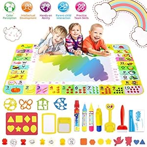 Water Doodle Mat Groter (120 x 90 cm) Water Magic Play Mat Herbruikbare puinhoop Gratis Aqua Tekening Schilderen Mat…