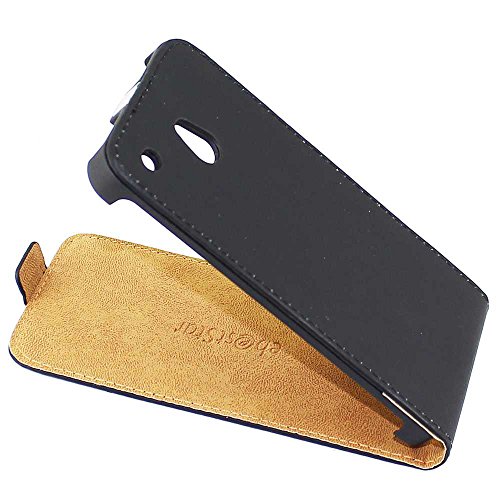 ebestStar - Coque Compatible avec HTC One Mini Etui Housse PU Cuir Rabat Ultra Fin (Ultra Slim Case), Noir [Appareil: 132 x 63.2 x 9.3mm, 4.3'']