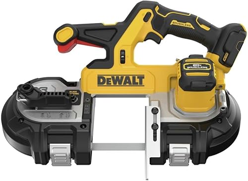 DEWALT Sierra de cinta de doble gatillo 20V MAX XR, motor sin escobillas, portátil e inalámbrica, capacidad de corte de 3-38 pulgadas, solo
