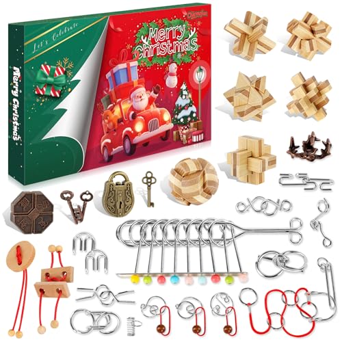 Calendario Avvento 2025 Bambini – 24 Puzzle In Metallo E Legno, Rompicapo 3D, Giochi Di Abilità, Argento - 6