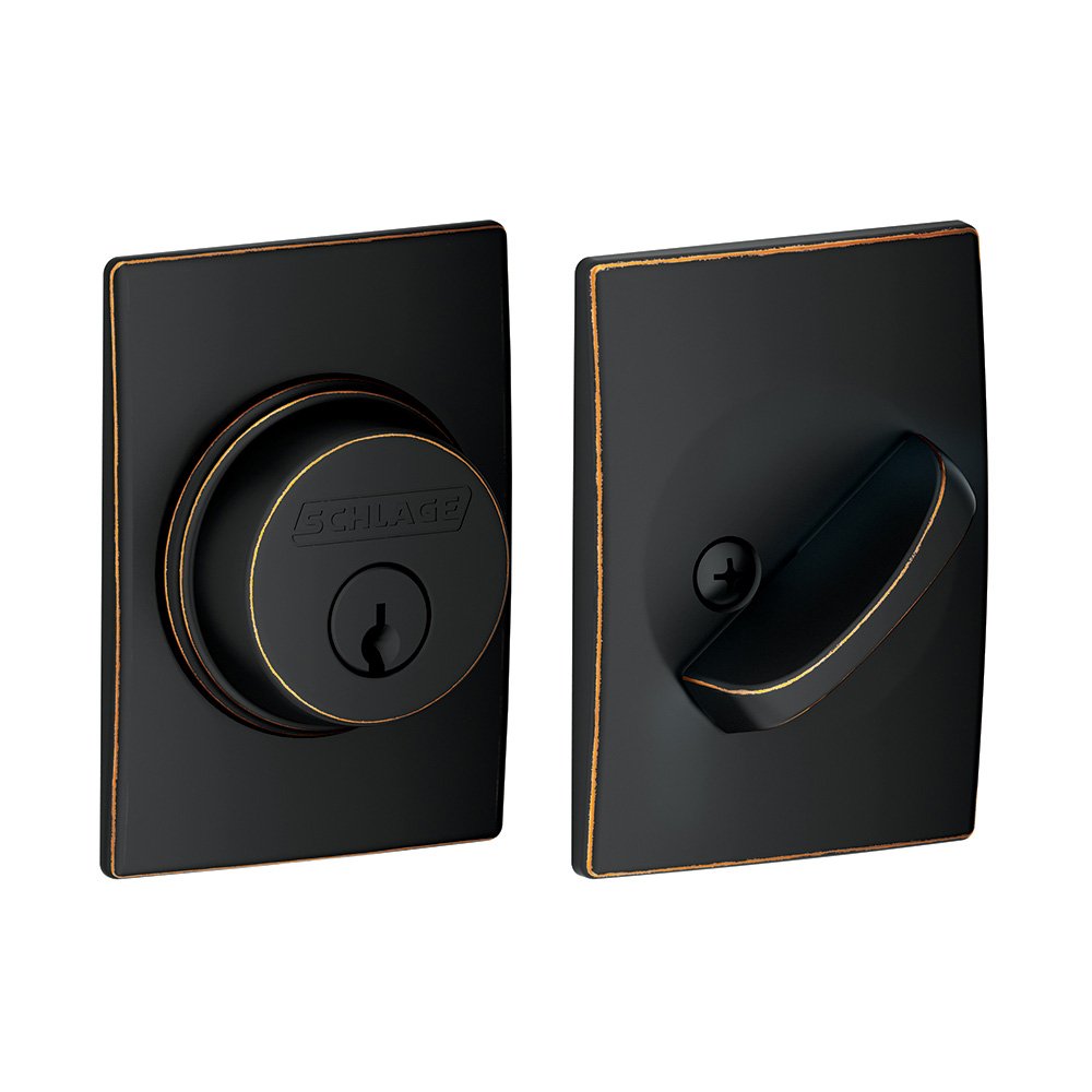 Single Cylinder Deadbolt with Century Trim, Aged Bronze (B60 N CEN 716)
