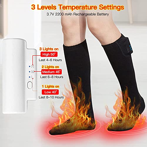 B7 Heated Socks with 2200 mAh Rechargeable Electric Heated Socks, Battery Operated Comfortable Heating Socks, Camping Warming Electric - Image 4
