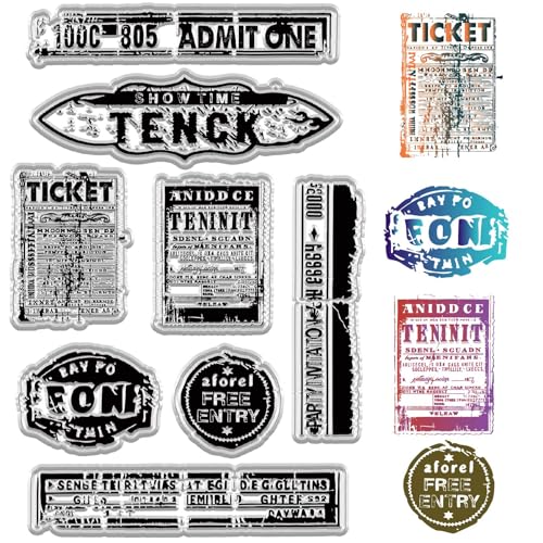 CRASPIRE Voucher Clear Stamps Ticket Reusable Transparent Silicone Stamp Seals for Journaling Card Making Decor DIY Scrapbooking Photo Album Decorative Stamp Sheets