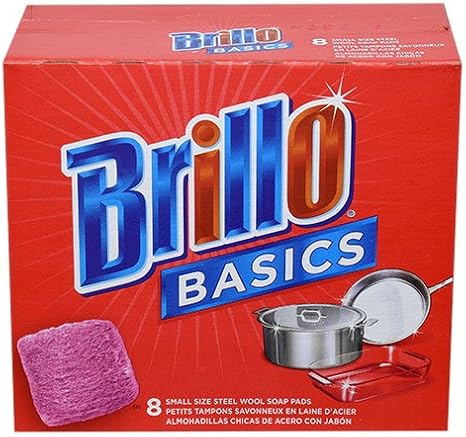 Brillo Basics Steel-wool Soap Pads, 8-ct. Boxes - Pack of 3