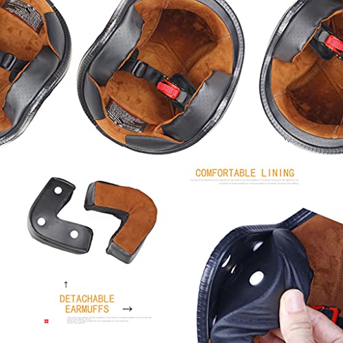 DCLINA Mezzo Casco Moto retrò Stile Tedesco