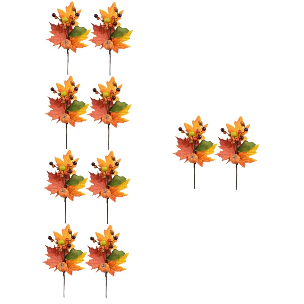 PRETYZOOM Halloween Kürbis 10 STK Faux-ahorn-kürbis Herbstdeko Künstliche Blüten Kürbis-ahornblätter Zweig Künstlicher Ahornblattzweig Gefälschter Kürbiszweig Künstliche Fallpicks Seidenblume Orange