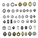 Julie Wang Antiqued Bronze Silver Setting Bezel Tray Pendant Blanks -No Duplicates (20 Bezels with Glass Cover)