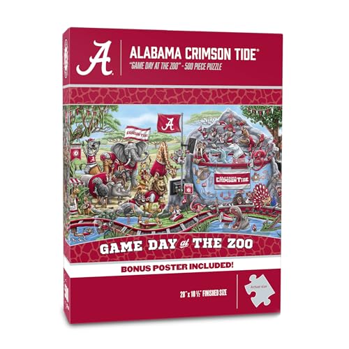 Image of YouTheFan NCAA Alabama Crimson Tide inchGame Day At The Zoo inch 500 Puzzle