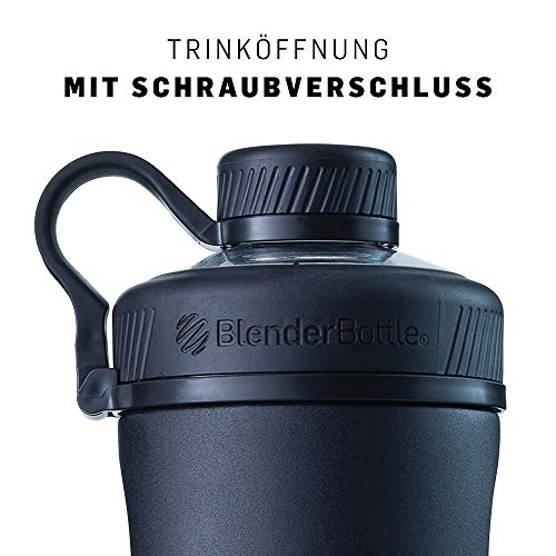 BlenderBottle Radian 26-Ounce Insulated Shaker Cup with Wire Whisk - Matte Black