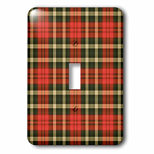 Interrupteur à baïonnette décoratif haut de gamme motif plaid 3dRose