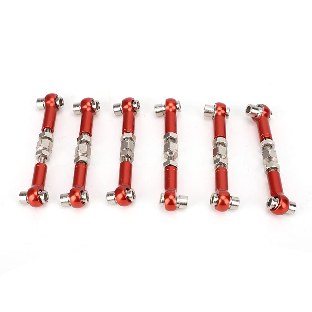 Set di 6 tenditori regolabili per auto RC Car 1/10 Car 47 mm (rosso)
