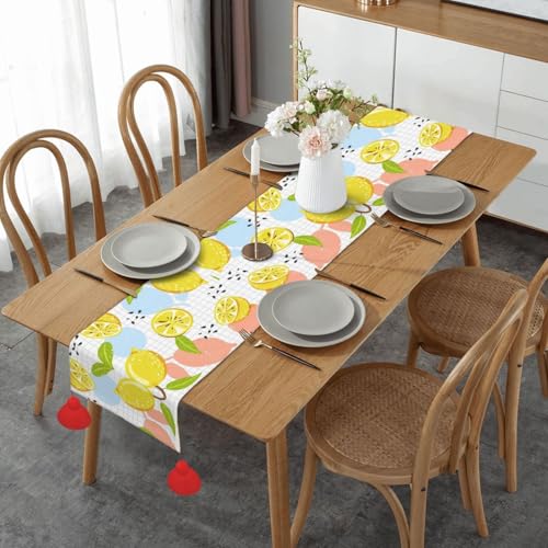 Chemin de table citron déco ferme et mariage pour table basse et repas