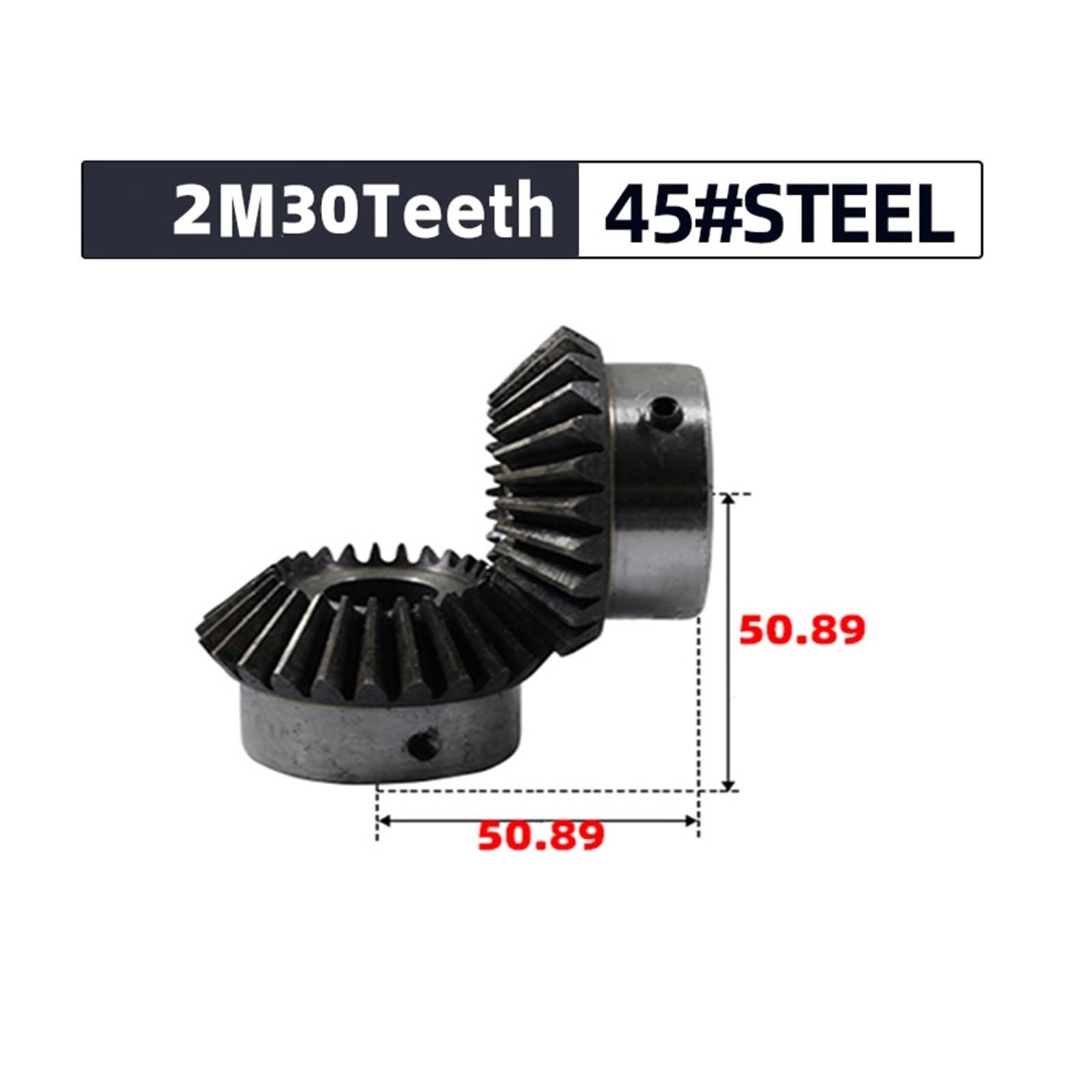 2 Stück Kegelräder 2 Module 30 Zähne Innenloch 16 17 18 20 22 24 25 28 mm 90-Grad-Getriebe Umkehrgetriebe Stahlgetriebe Stahlgetriebe(14mm keyway 5mm)