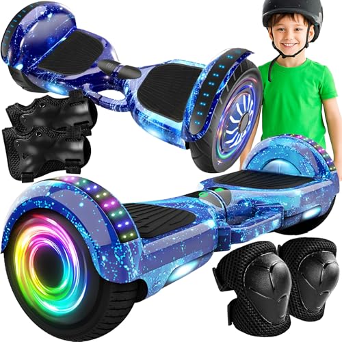 Retoo Hoverboard 6,5 Zoll mit LED & Bluetooth – Self Balance Scooter mit 250W Motor, Musikfunktion & Schutzset, Elektro Hoverboard für Kinder und Einsteiger