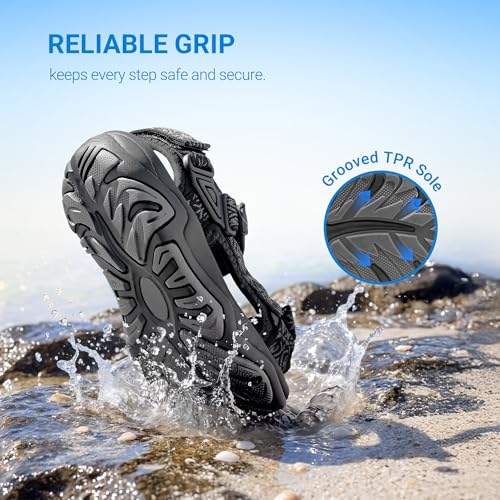 Image of DREAM PAIRS Boys Girls Sandals Kids Adventurous Light-Weight Adjustable Straps Summer Water Shoes (Toddler /Little Kid /Big Kid)