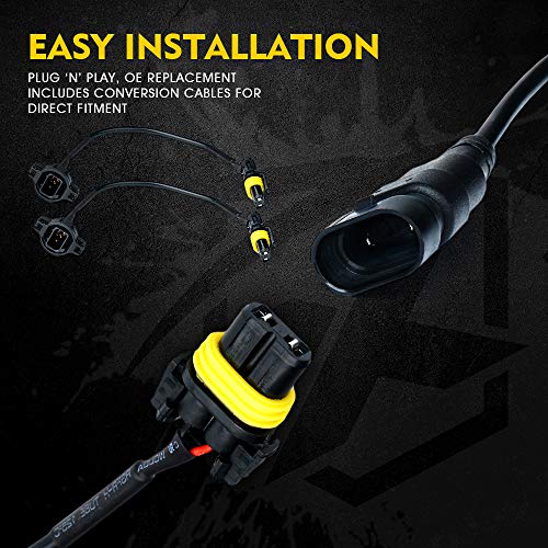 Image of 4-Inch 60W LED Fog Lights Compatible with 07-18 Jeep Wrangler JK JKU, White | High-Intensity, 2800LM, IP67 Waterproof, DOT Approved, Plug N Play